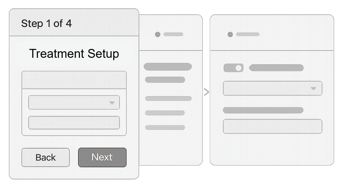 Four-step wireframe
